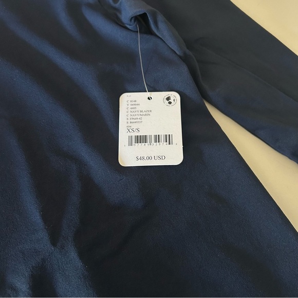 Free People Intimately Low Back Seamless Long Sleeve in Navy, NWT, XS/S - Picture 2 of 4